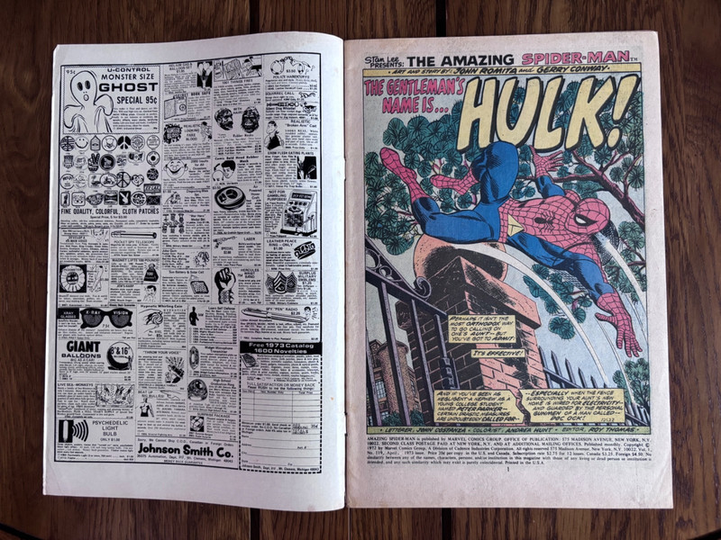 Amazing Spider-Man #119 “Spidey vs the Hulk” Marvel 1973 UK Price Variant gallery