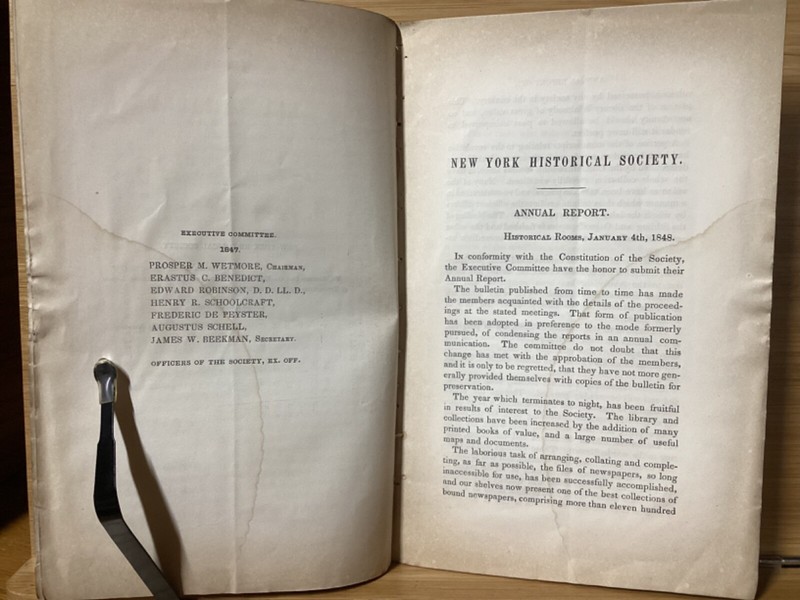 1848 Report Of The Executive Ctte. Of NY Historical Society - Prosper Wetmore gallery