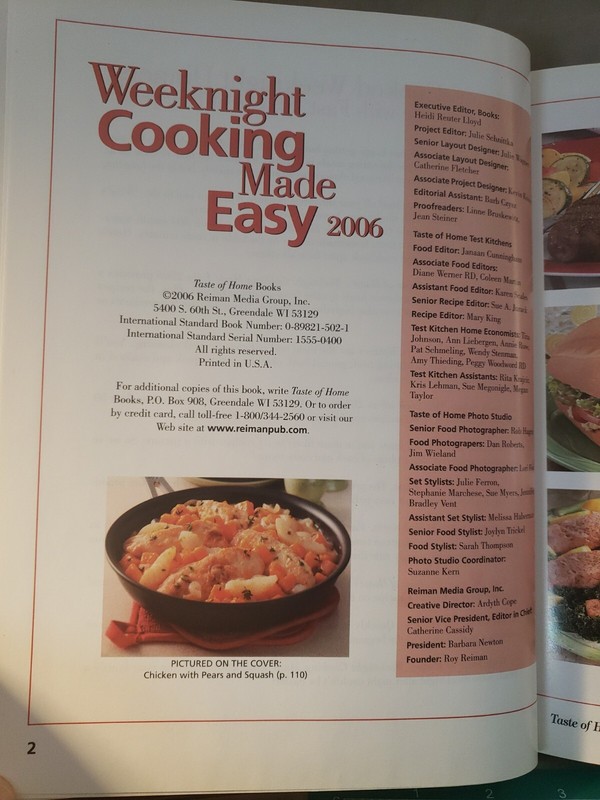 Taste of Home's Weeknight Cooking Made Easy 2006 327 pages gallery