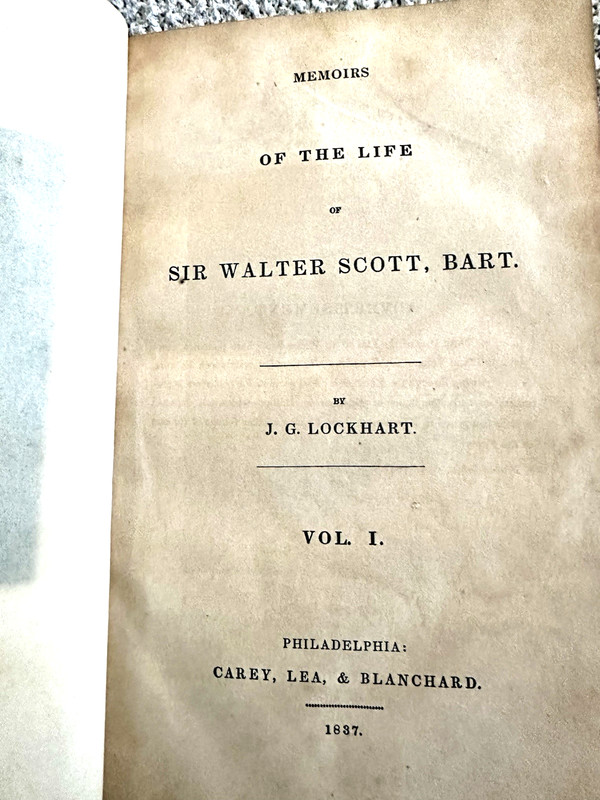 1837, Memoirs of the Life of Sir Walter Scott (Complete), 2 Volumes, gallery