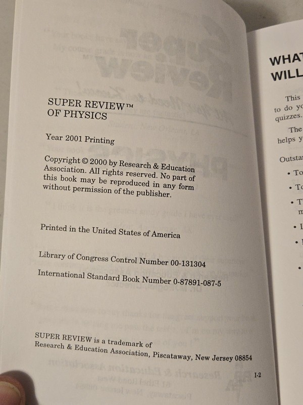 Physics: Super Review - All You Need to Know! by The Editors of REA (2001, Pbk) gallery