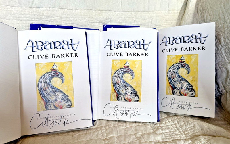 Clive Barker Signed First Editions (three) of ABARAT. Pristine Cond, Clean Sign.