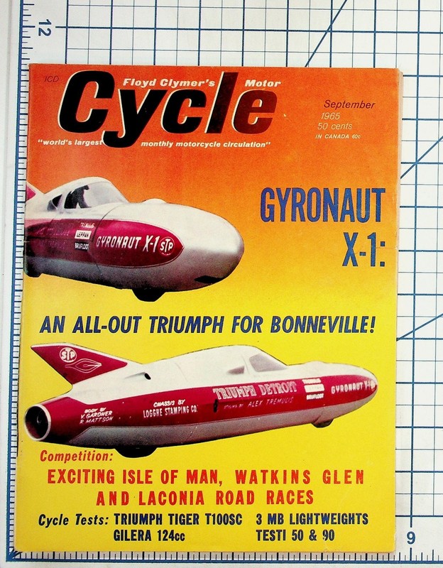 Floyd Clymer’s Motor Cycle Magazine September 1965 Gyronaut X-1 Bonneville