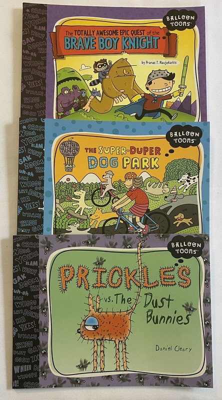 Balloon Toons PB Books By Blue Apple Lot of 3 Dog Park, Prickles, Brave Boy NEW