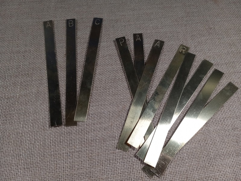 Stamped Brass Bookmark, Your Choice of Initial, 6"x.5" Vintage Minimalistic Look gallery
