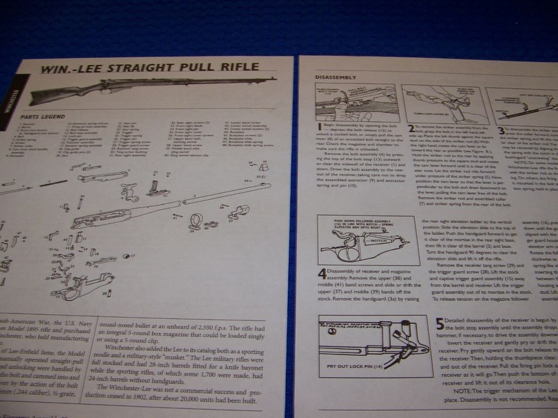 WIN.-LEE STRAIGHT PULL RIFLE (6MM) ..LEGEND/EXPLODED VIEW/DISASSEMBLY (255MM)