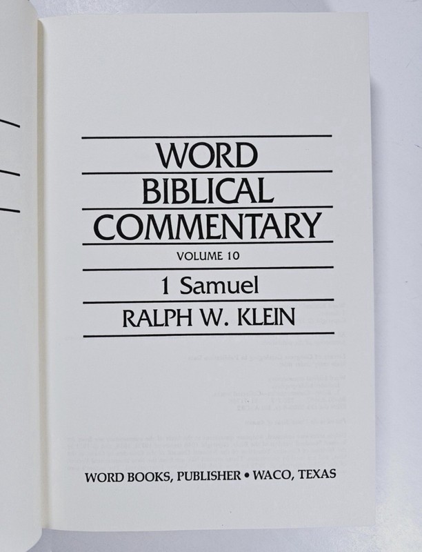 1 Samuel by Nelson Reference Staff & Ralph W. Klein (Word Biblical Commentary) gallery