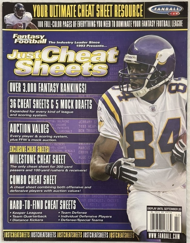 Fantasy Football Cheat Sheets Magazine Fanball NFL Draft Rankings Guide