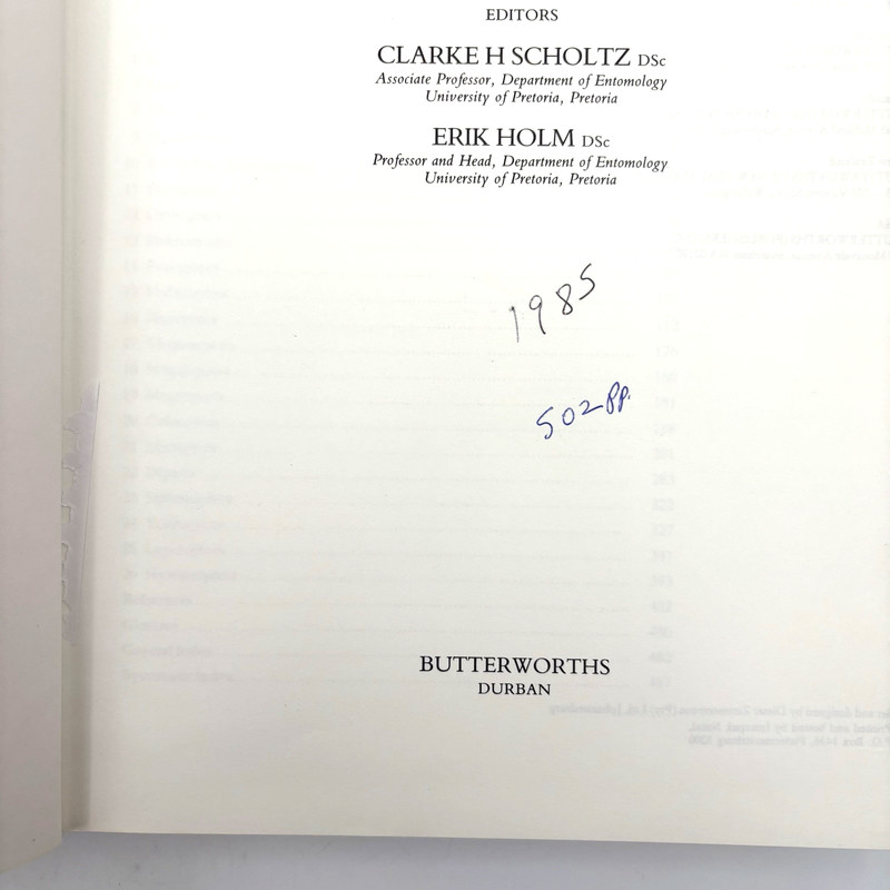 Insects of Southern Africa | Scholtz Holm | 1990 Butterworths Entomology Guide gallery