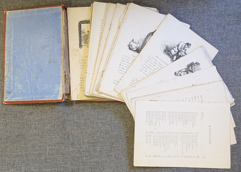 Loose Pages Ephemera AESOP'S FABLES 1800s Victorian Art Illustrations Animals gallery