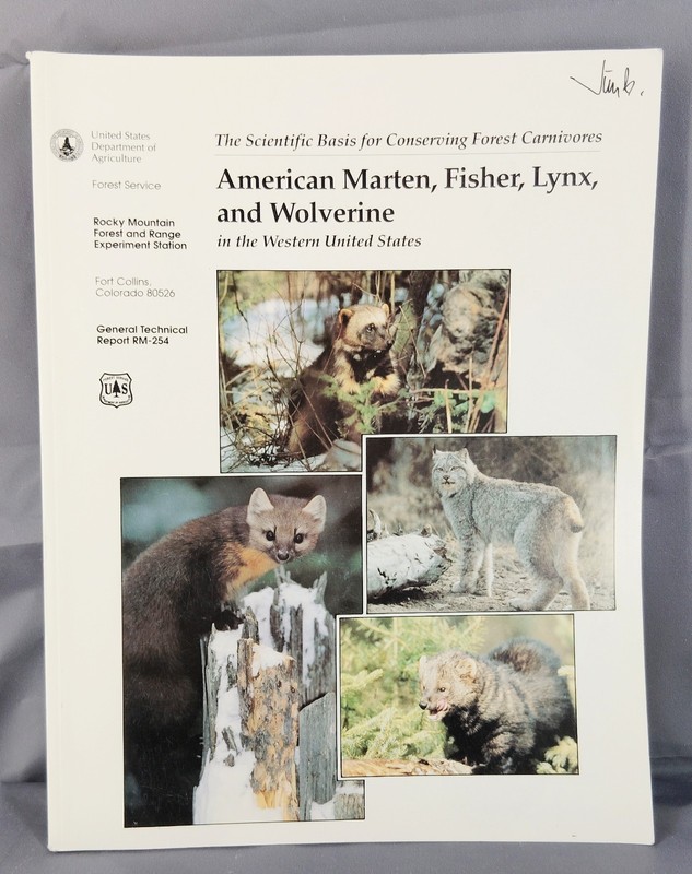 USDA American Marten Fisher Lynx Wolverine Western United States RM-254 Forest S