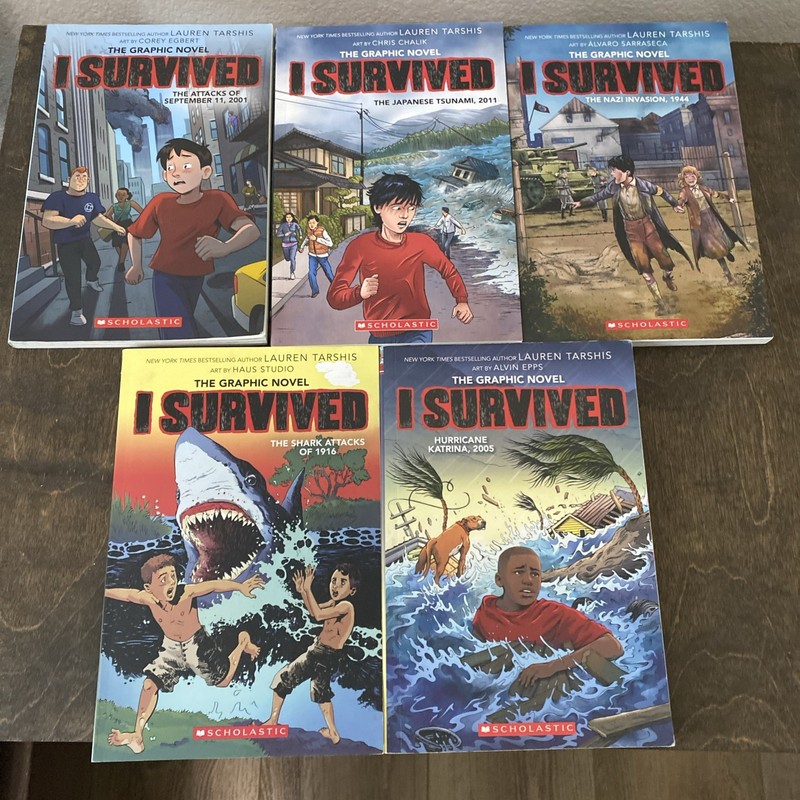 Lot of 5 – I Survived Series Graphic Novels by Lauren Tarshis, Paperback