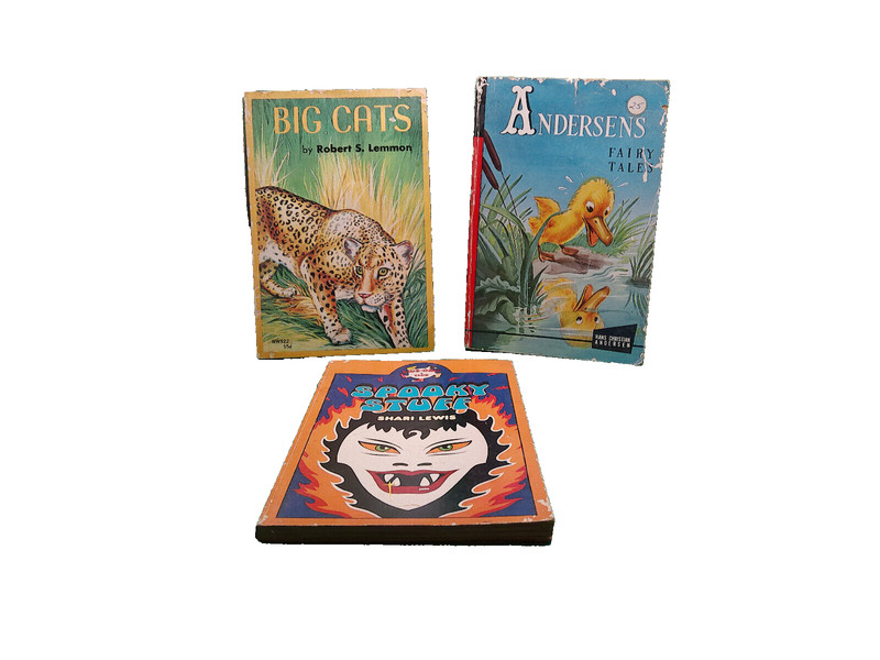 Spooky Stuff Shari Lewis Big Cats Lemmon Andersen Fairy Tales book lot 3 PB vint