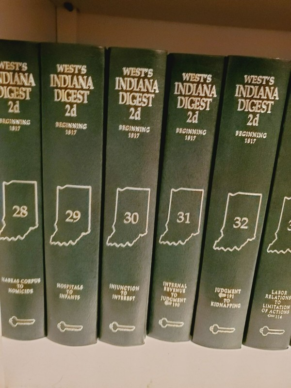 West's Indiana Digest 2d Green Law Government Hardcover books-Choose a Volume gallery
