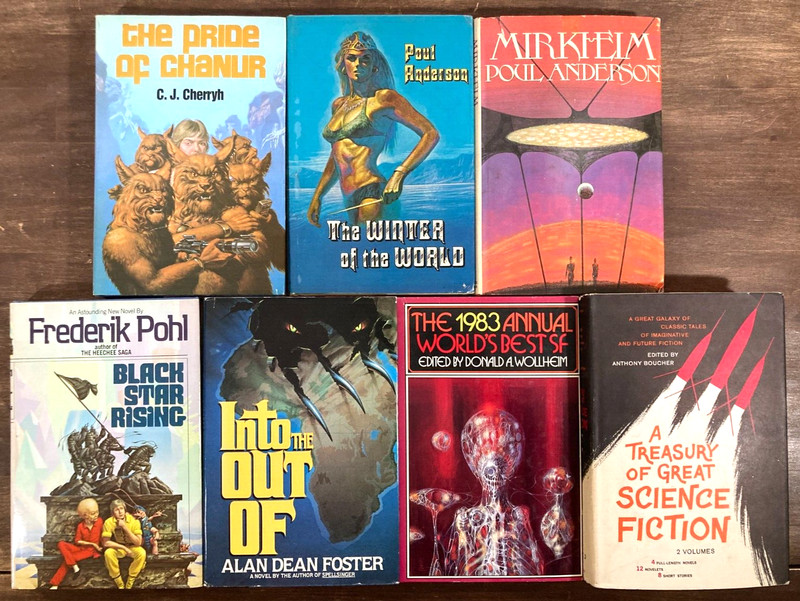 Lot of 7 Sci-Fi Hardcover Books Poul Anderson Cherryh Pohl Alan Dean Foster BCE gallery