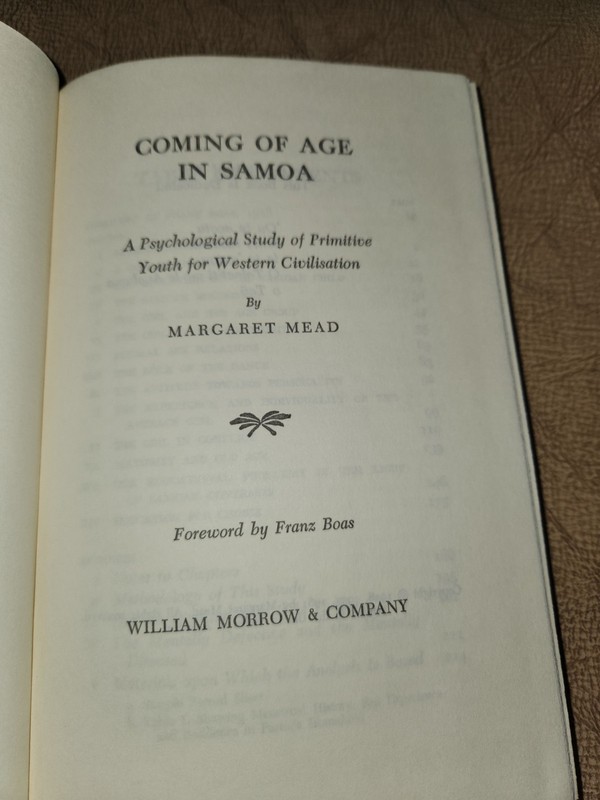 Coming of Age in Samoa by Margaret Mead Hardcover William Morrow & Company