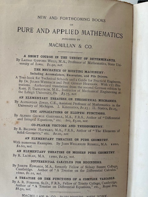 Evanston Colloquium Lectures on Mathematics at Northwestern University, 1893 gallery