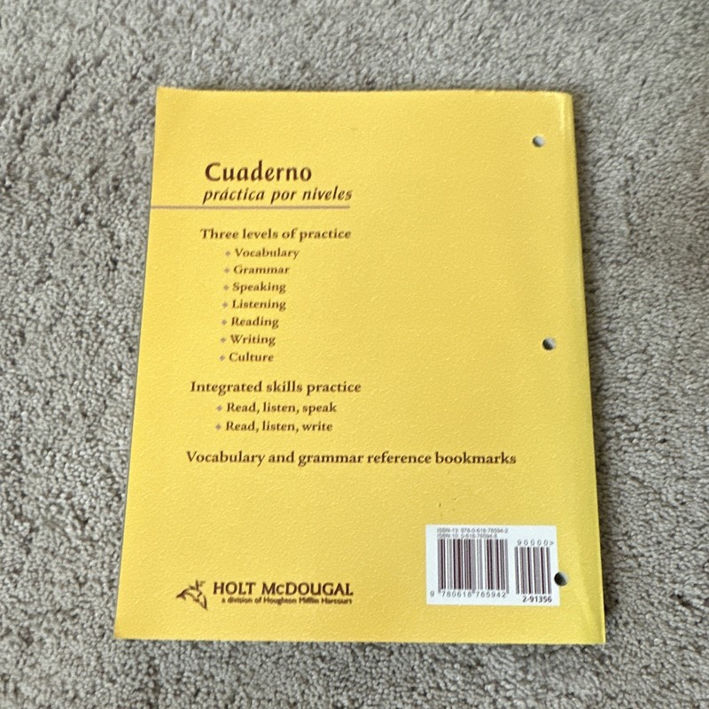 Holt McDougal ¡Avancemos! Cuaderno práctica por niveles Revised Level 2 Dos PB gallery