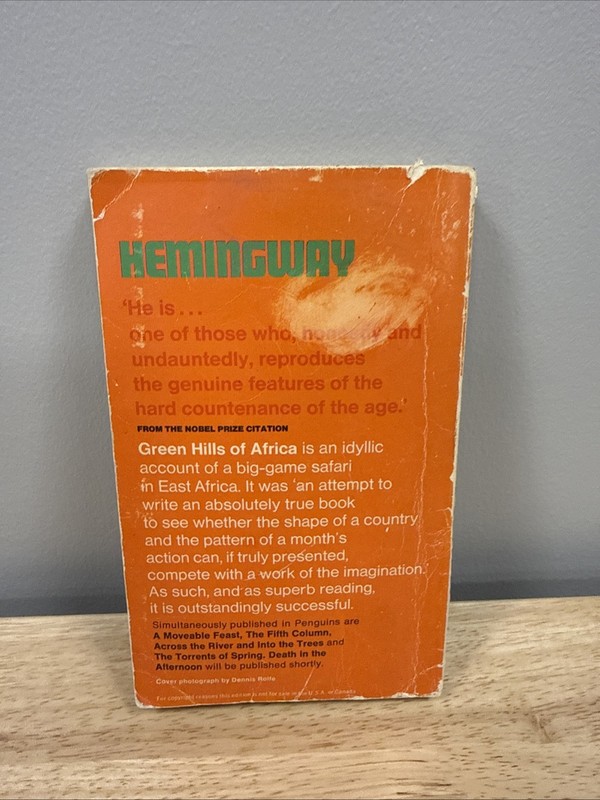 Ernest Hemingway, Green Hills of Africa. UK Edition Rare Edition gallery