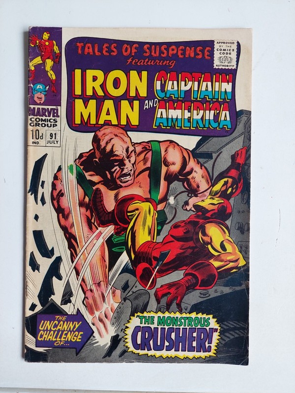 Tales of Suspense #91 1967 (7.0 FN/VF) UKPV Captain America Iron Man Red Skull