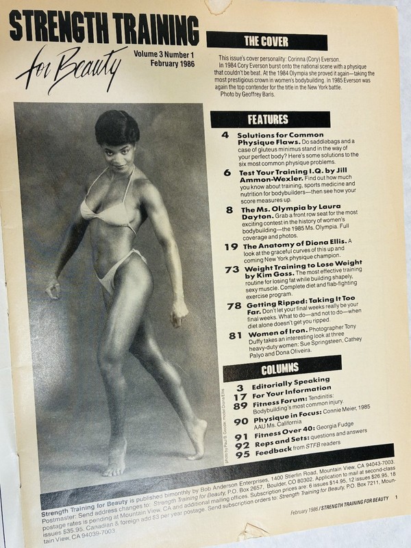 STRENGTH TRAINING FOR BEAUTY female bodybuilding mag, Jan 1986, signed by editor gallery