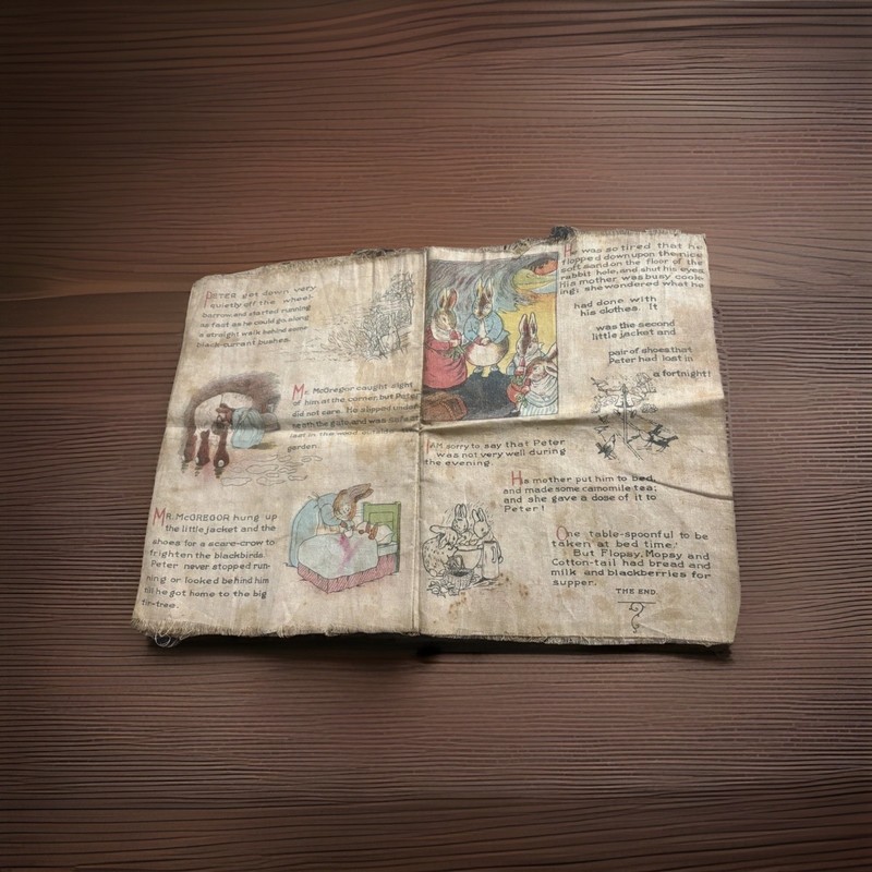 Saalfield Muslin Book, Antique Rag Book Peter Rabbit No. 1172 Early 1900s gallery