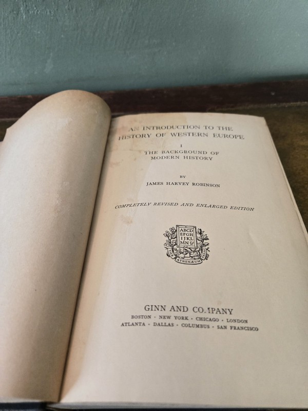 An Intoduction To The History Of Western Europe - James Harvey Robinson 1924 HC gallery