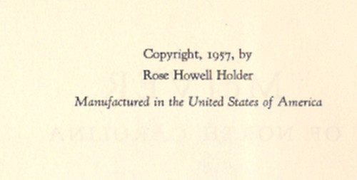 McIver of North Carolina, Rose Howell Holder, University of North Carolina gallery