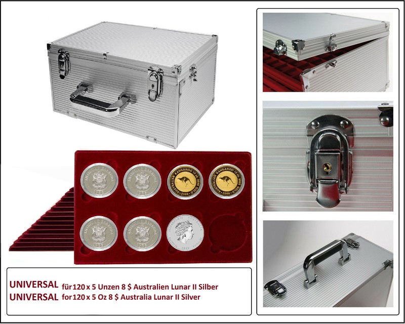 Coin Case 5 Oz Australian Dollar Lunar Series II LOOK GIGANT Red for 112 Coins