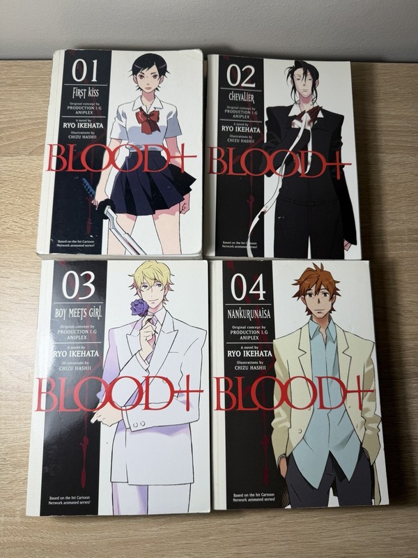 Blood+ Manga Volumes 1-4 Paperback Books by Ryo Ikehata 2008 First Editions Rare