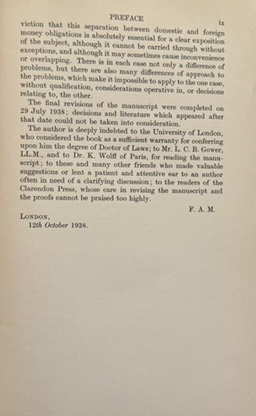 The Legal Aspect of Money by F. A. Mann, Rare, 1938 1st Ed. gallery