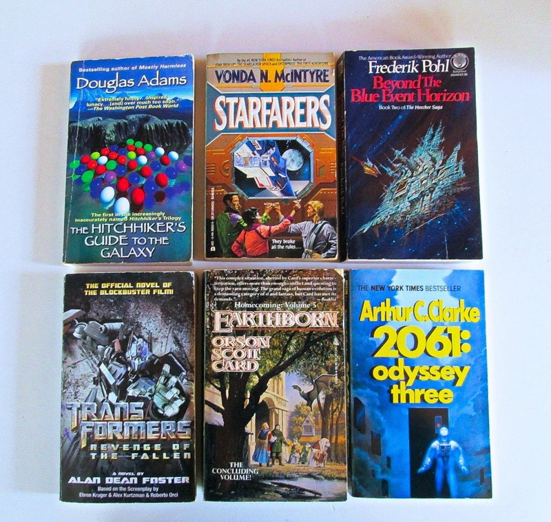 Lot of 13 Science Fiction Paperback Novels, Heinlein Pohl Card Chalker and Other gallery