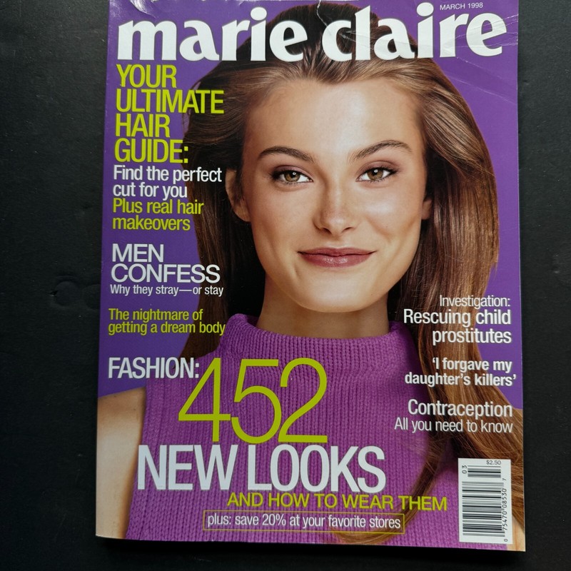 Marie Claire Magazine March 1998 – Aurelie Cover – Beauty, Fashion – No Label