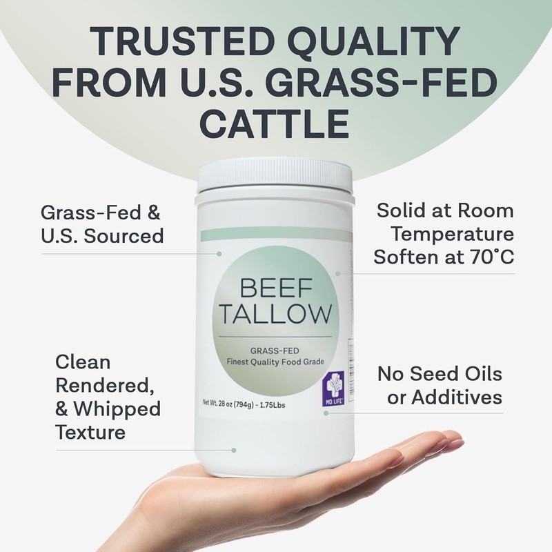28oz Keto Friendly Beef Tallow - Grass Fed Cooking Oil for Health and Wellness gallery