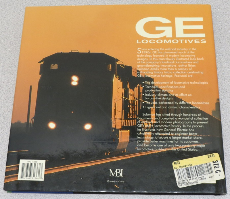 GE Locomotives by Brian Solomon (2003, Hardcover) - 100 Years of Motive Power gallery