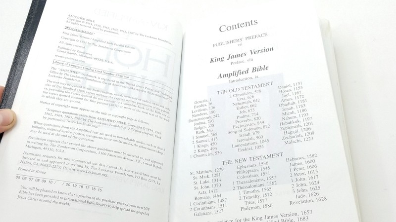 KJV Amplified AMP Parallel Bible by Zondervan Staff (1995, Leather) gallery