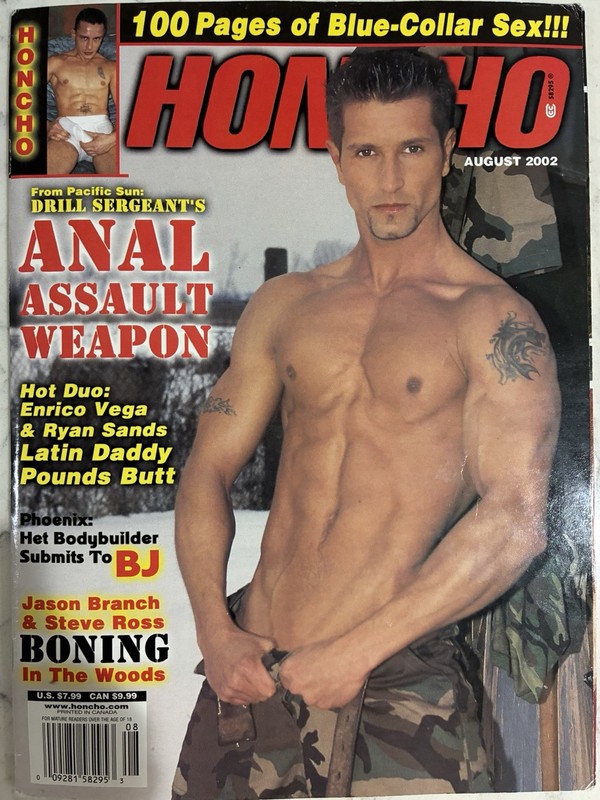 Honcho Magazine August 2002 Jason Branch Steve Ross Gay Interest Playguy CB