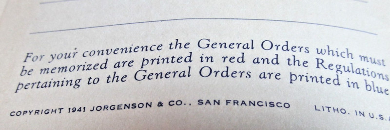 1941 General Orders Interior Guard Duty Handbook Booklet Acme Breweries CA gallery