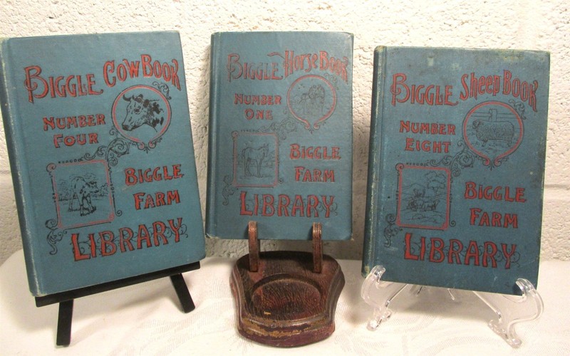 ANTIQUE BIGGLE FARM LIBRARY BOOKS ON ANIMAL CARE#1 HORSES #4 COWS #8 SHEEP