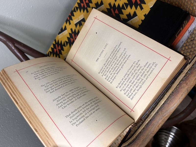 Antique Embossed Leather Bound Poems Of William Cullen Bryant 1880s Gold Gilt gallery