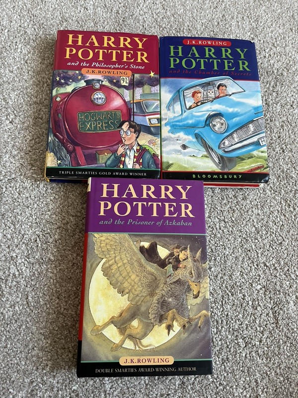 Harry Potter 1-3 Hardback Book Editions J K Rowling Bloomsbury with Dust Covers gallery