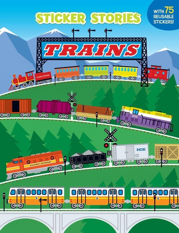 Trains (Sticker Stories) – paperback Miller, Edward