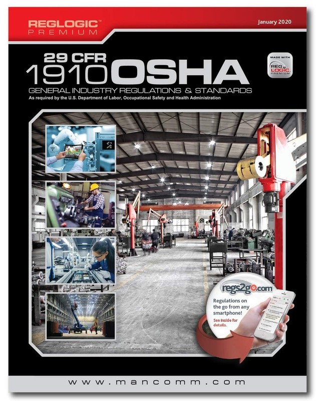 Mancomm’s OSHA General Industry CFR 1910 January 2020 Book Premium