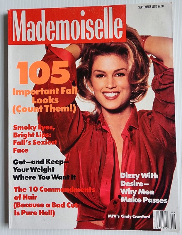 9/1992 Mademoiselle CINDY CRAWFORD Claudia Schiffer Amber Smith Stephanie Robert