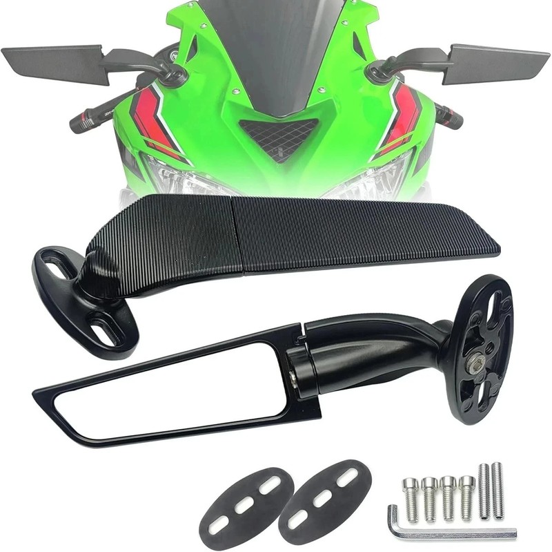 Motorcycle Mirrors Rearview Stealth Mirrors for 2025 Ninja 500 400 650 30