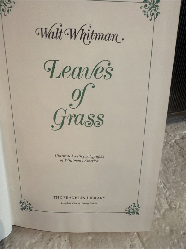 Leaves of Grass (Walt Whitman) Franklin Library 1979 Leather Hardcover Gilt Edge gallery
