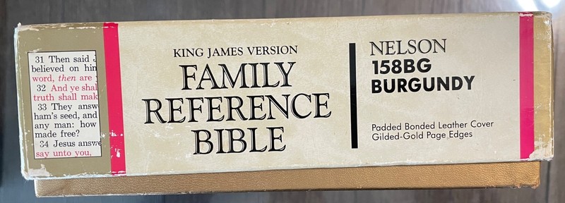 NELSON FAMILY REFERENCE BIBLE 158BG BURGUNDY GOLD EDGE PAGES RIBBON MARKER gallery