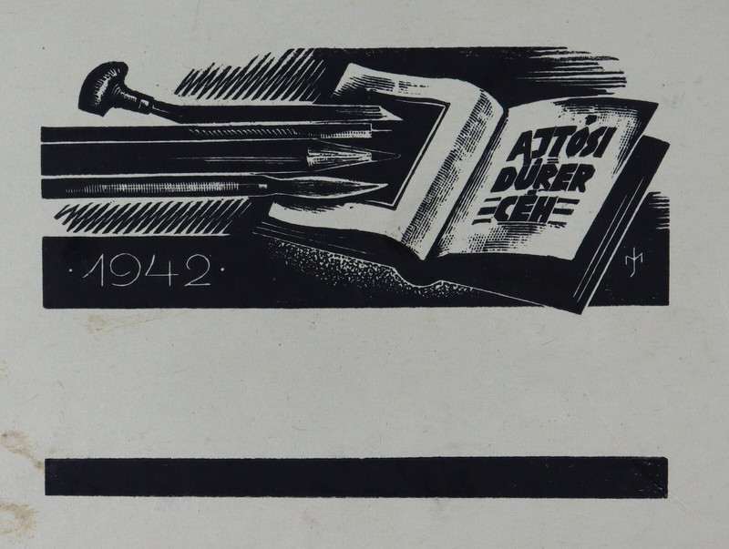 Vtg Art Ex-Libris Bookplate Book Tools Y0609
