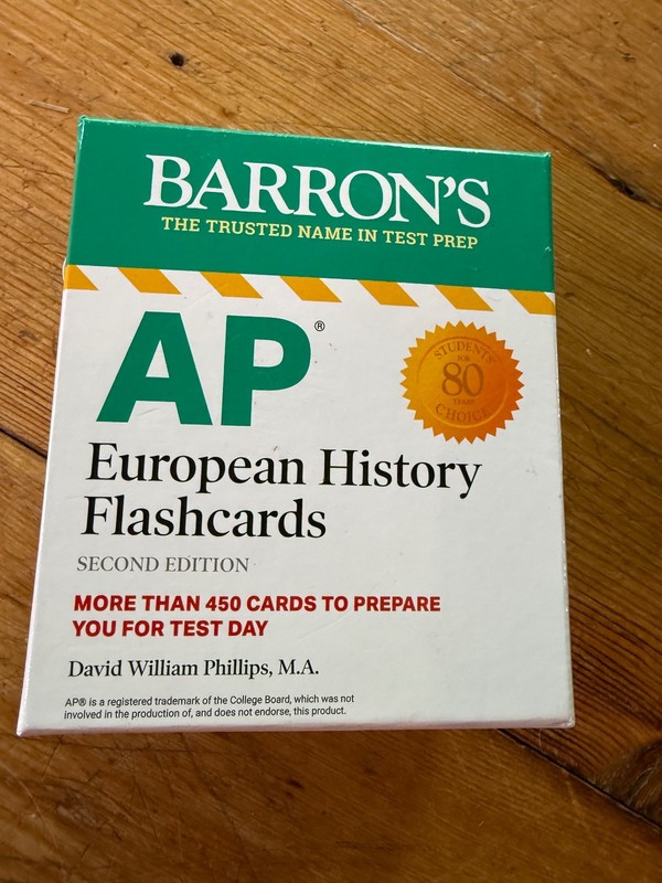 Barron’s Test Prep AP European History Flashcards Second Edition – LIKE NEW