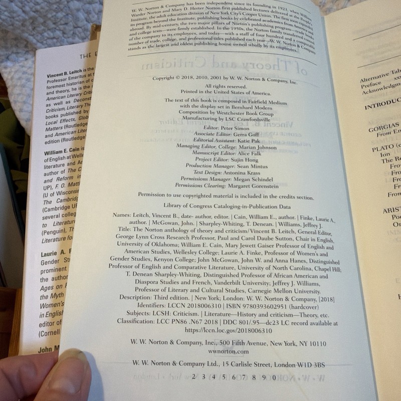 The Norton Anthology of Theory and Criticism (Third Edition) - Hardcover - GOOD gallery